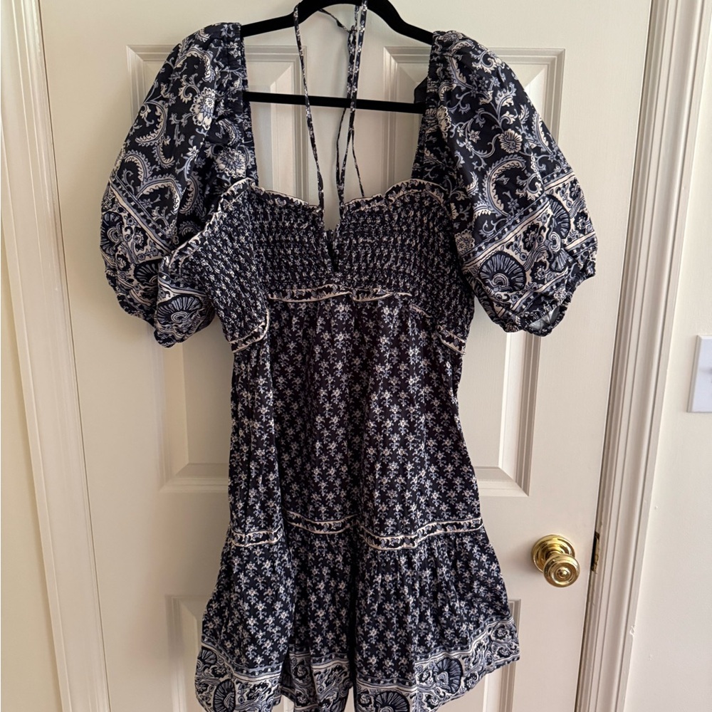 Sea New York Navy and White Floral Top